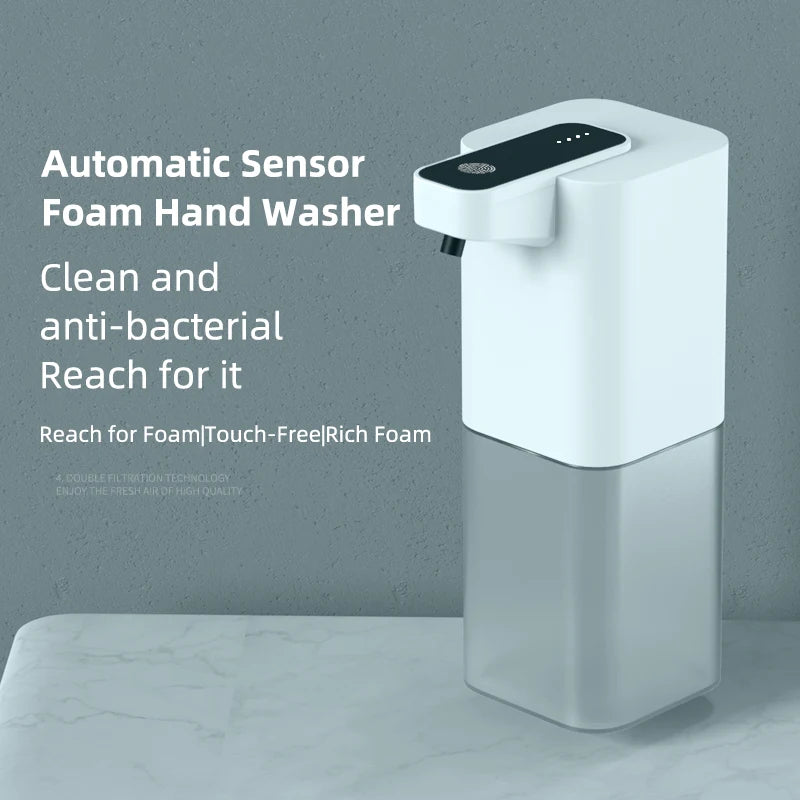 P5 Automatic Soap Dispenser Infrared Sensor Foam Hand Sanitizer USB Rechargeable Foaming Hand Soap Dispenser for Bathrooms