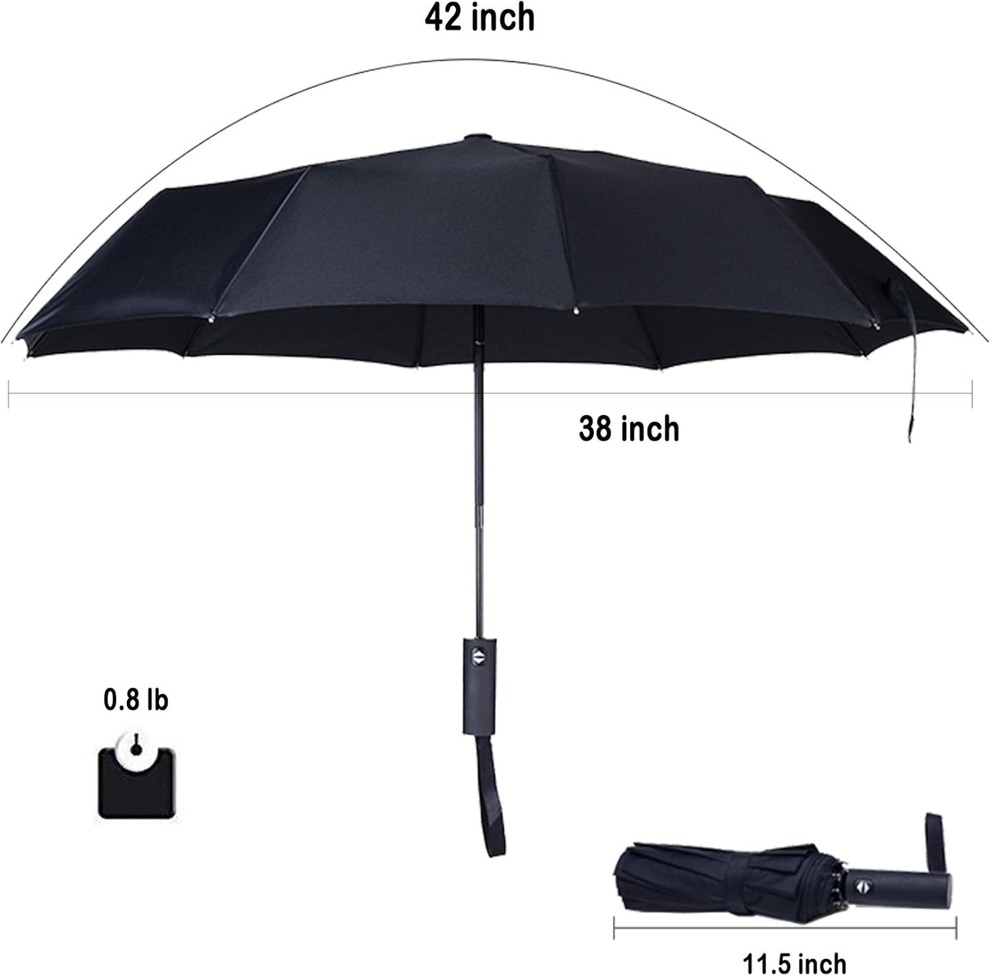 2 Packs Travel Umbrella Windproof Auto Open & Close Collapsible Folding Small Compact Backpack Car Travel Essentials Purse Umbrellas for Rain
