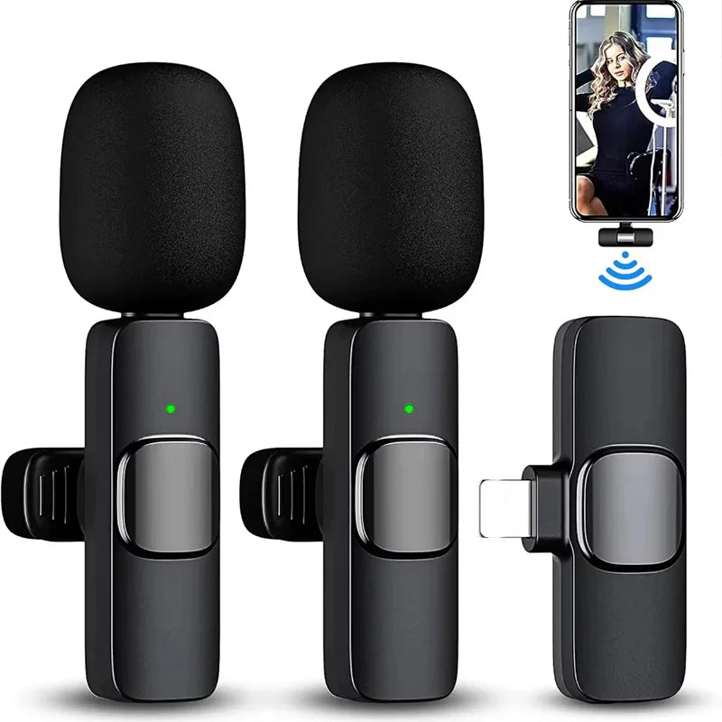 Wireless Lavalier Microphone for Iphone Android Plug and Play Wireless Noise Canceling Microphone Youtube Tiktok Live Streamin