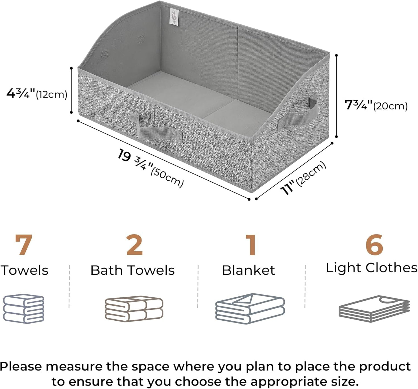 Closet Organizers and Storage, Trapezoid Storage Bins, Gray, Dog Toy Bin, Storage Baskets for Shelves, Fabric Storage Bins with Handles, Clothing Organizer, Gray, 3-Pack