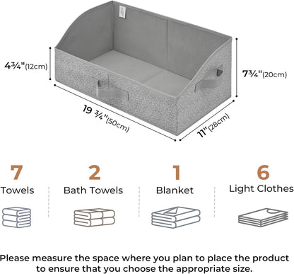 Closet Organizers and Storage, Trapezoid Storage Bins, Gray, Dog Toy Bin, Storage Baskets for Shelves, Fabric Storage Bins with Handles, Clothing Organizer, Gray, 3-Pack