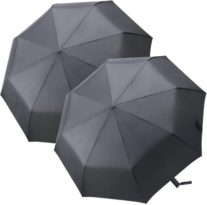 2 Packs Travel Umbrella Windproof Auto Open & Close Collapsible Folding Small Compact Backpack Car Travel Essentials Purse Umbrellas for Rain