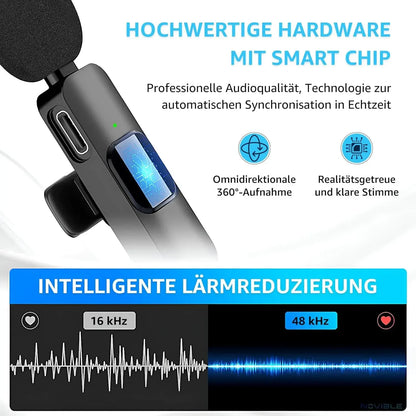 Wireless Lavalier Microphone for Iphone Android Plug and Play Wireless Noise Canceling Microphone Youtube Tiktok Live Streamin