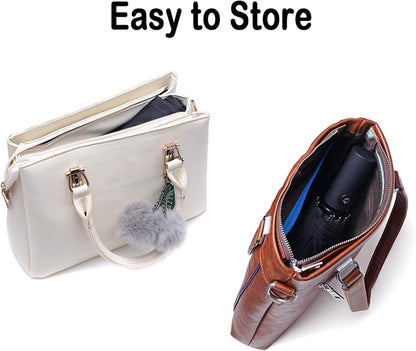 2 Packs Travel Umbrella Windproof Auto Open & Close Collapsible Folding Small Compact Backpack Car Travel Essentials Purse Umbrellas for Rain